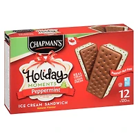 Chapman's Moments des Fêtes sandwich de crème glacée à la menthe poivrée in a Box 12 x 120 ml