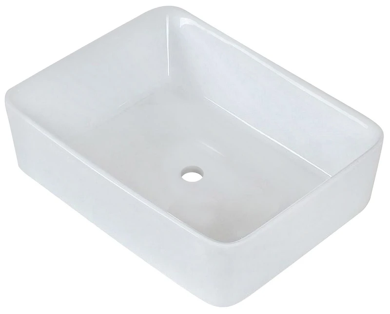 American Imaginations AI-33789 18,75 pouces Au-dessus du navire blanc de compteur de W pour le perçage de bâti de plate-forme de bâti de plate-forme