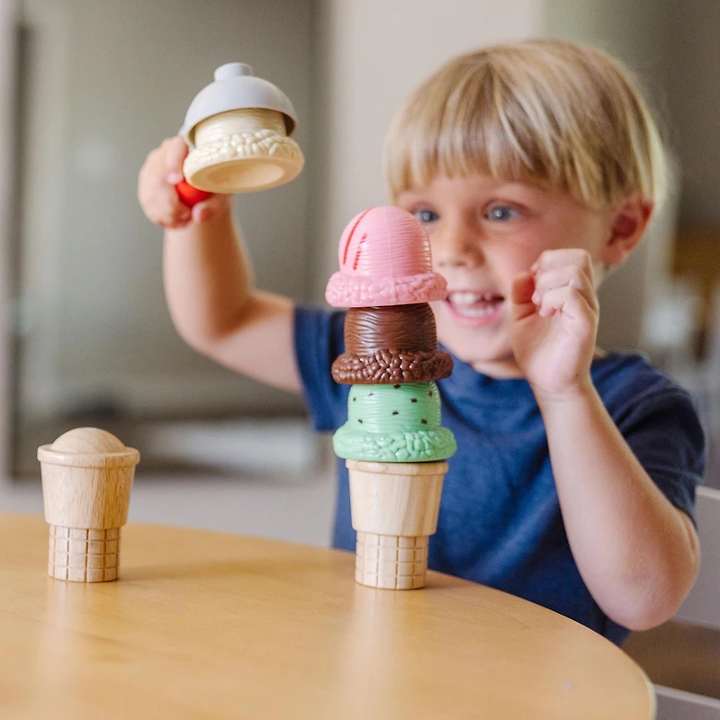 Melissa & Doug Scoop and Stack Ice Cream Cone Magnetic Pretend Play Set