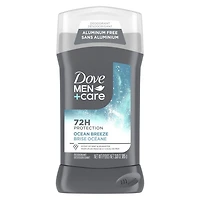 Dove Men+Care Deodorant Stick aluminum-free deodorant formula for 72H protection Ocean Breeze with ¼ moisturizing cream, 85g, 85g
