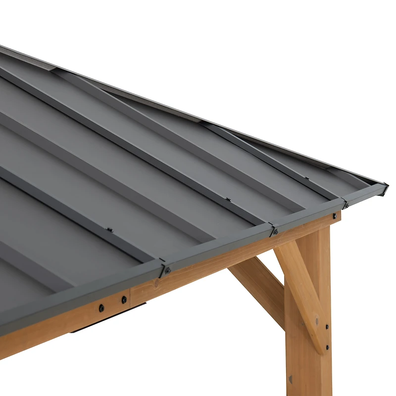 Abri de jardin carré en cèdre à toit rigide Home Trends, 3,3 m x 3,3 m, noir