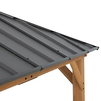 Abri de jardin carré en cèdre à toit rigide Home Trends, 3,3 m x 3,3 m, noir