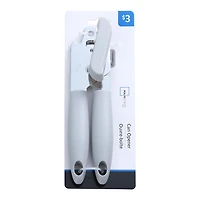 Mainstays Manual Can Opener with Integrated Bottle Opener Blue, Teal, or Grey, Mainstays Manual Can Opener