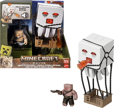 Minecraft Blast Attack Ghast Action Figure Set with Lights, Sounds & More Inspired by the Movie