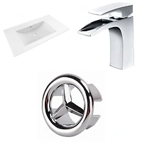 American Imaginations 35.5-in. W Ceramic Top Set White AI-24065