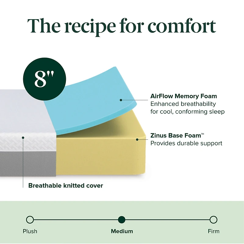 Zinus 8 inch Green Tea Essential Memory Foam Mattress