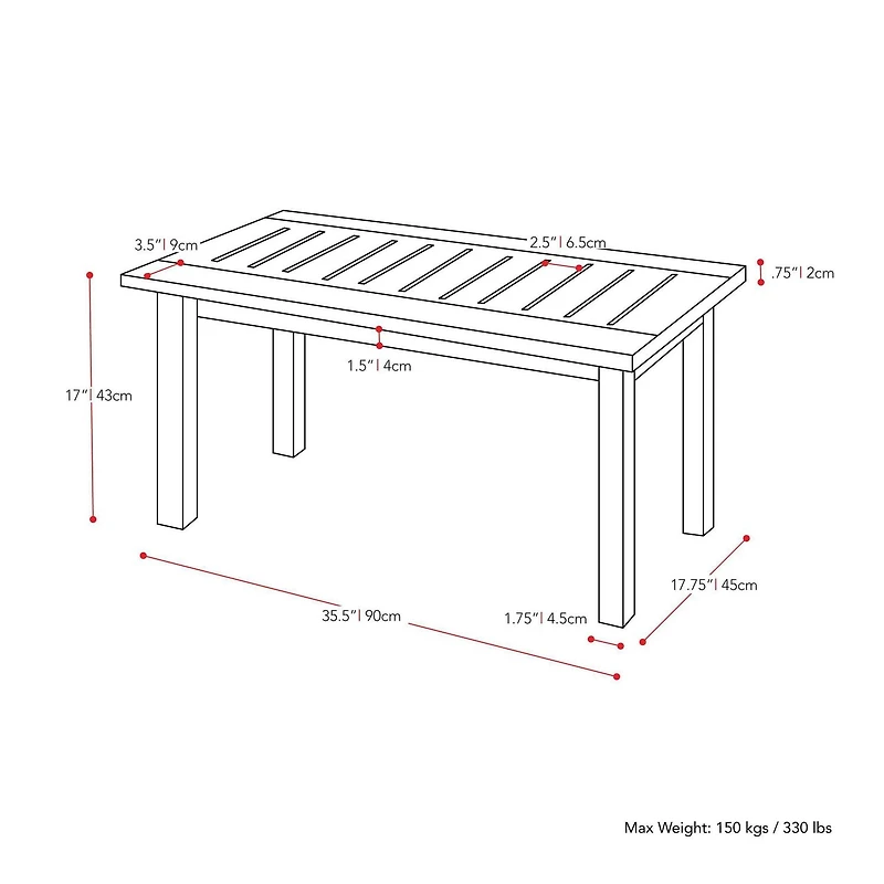 Table à café d’extérieur Miramar de CorLiving en bois dur