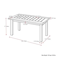 Table à café d’extérieur Miramar de CorLiving en bois dur