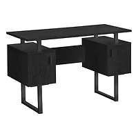 Monarch Specialties Bureau, Bureau À Domicile, Ordinateur Portable, Rangement, 48"l, Travail, Métal, Stratifié, Noir, Contemporain, Moderne
