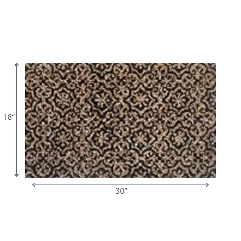 Tapis De Porte En Fibre De Coco, Motif Marocain De Jardin