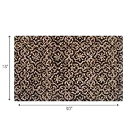 Tapis De Porte En Fibre De Coco, Motif Marocain De Jardin