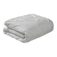 Parure de housse de couette et taies d’oreiller 3 pièces Mainstays en coton riche gris à plis pincés