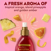 OGX Frizz-Free + Keratin Smoothing Oil Miracle Gloss Spray, 5 in 1, De-frizz Hair, Shiny Hair, Keratin, Argan Oil