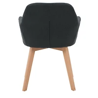 Chaise de salle à manger d'intérieur rembourrée Ayla de CorLiving avec accoudoirs et pieds en bois