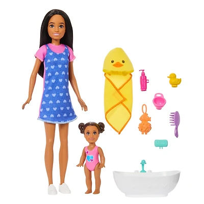 Barbie-Skipper-Babysitters-Inc.-Playset-with-Skipper-Doll,-Toddler-Doll,-Bathtub-&-6-Accessories