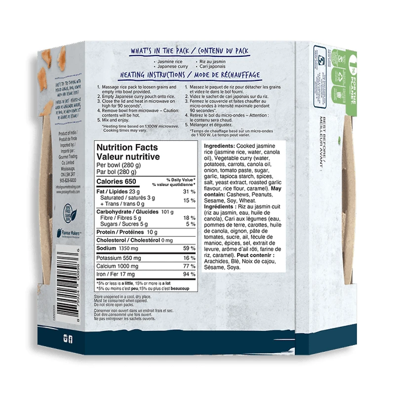 Passage to Asia - Japanese Vegetable Curry Bowl (280g)