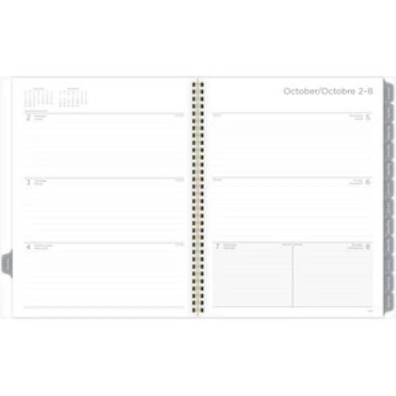 Grand Agenda Hebdomadaire/Mensuel 2024 Mead, Papillon, Noir Et Blanc