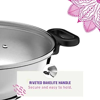 Maharaja Stainless Steel Karahi with lid 26cm, 26cm