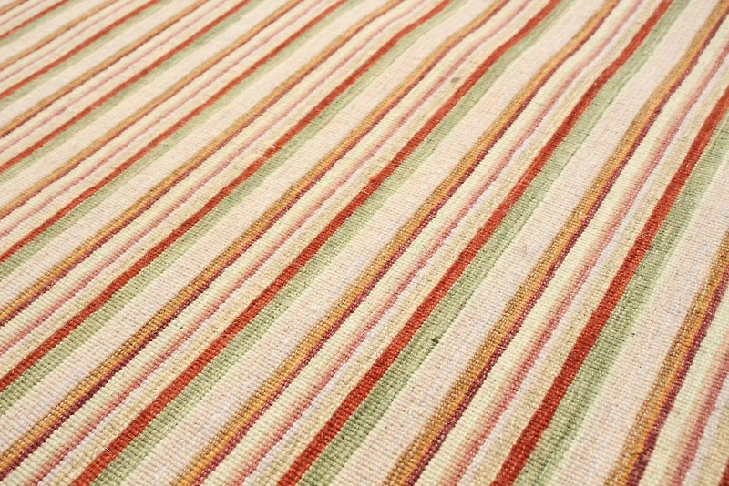 ECARPETGALLERY 5'1" x 6'11" Flat-weaves & Kilims Manhattan Hand Made Area Rug for Living Room, Dining Room and Bedroom in Ivory