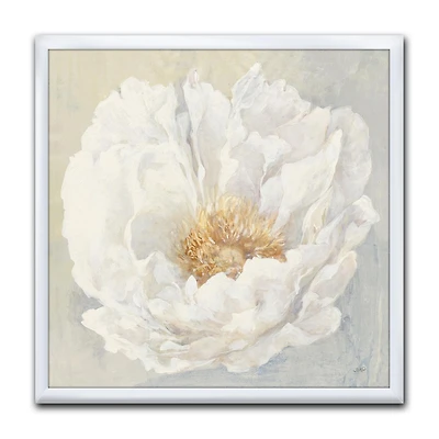 Designart Pivoine blanche sereine Art mural encadré