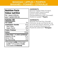 Love Child Organics Brekky Blends: bananas, apples, pumpkin + cardamom, I’m perfect as a dairy-free breakfast.