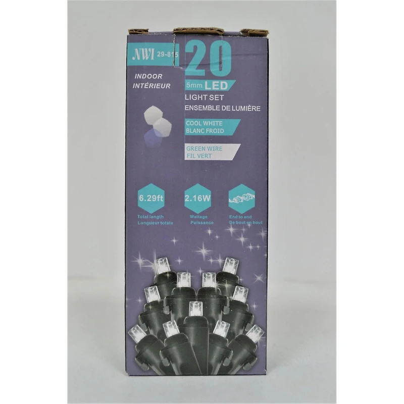 Ensemble De Lumière Intérieure Led De 20 Lt 5 Mm (Ampoules Blanches Fraîches) - Ensemble De 2