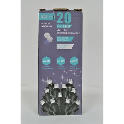 Ensemble De Lumière Intérieure Led De 20 Lt 5 Mm (Ampoules Blanches Fraîches) - Ensemble De 2