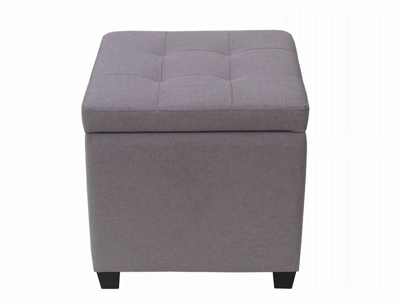 hometrends Faux Linen Storage Ottoman