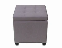 hometrends Faux Linen Storage Ottoman