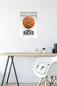 NBA Milwaukee Bucks - Drip Ball 20 Wall Poster, 22.375" x 34" Framed