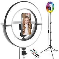Bower 12” Foldable RGB Ring Light with Adjustable Stand & Wireless Remote, Bower 12” Foldable RGB Ring Light with Adjustable Stand & Wireless Remote