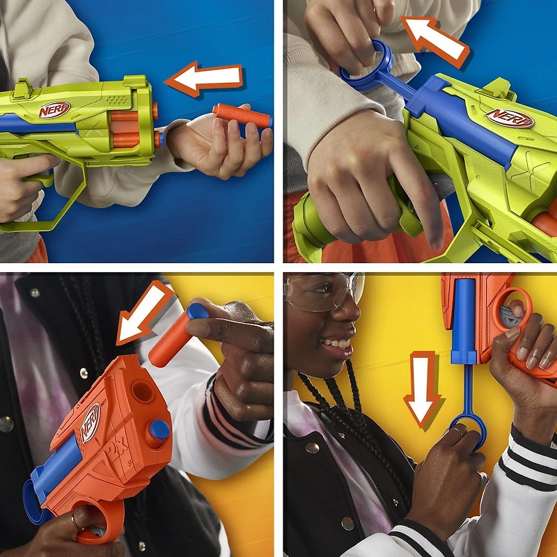 Nerf N Series Triple Action Pack, 3 Blasters, 12 Nerf N1 Darts Compatible Only with Nerf N Series Blasters, Ages 8 and up