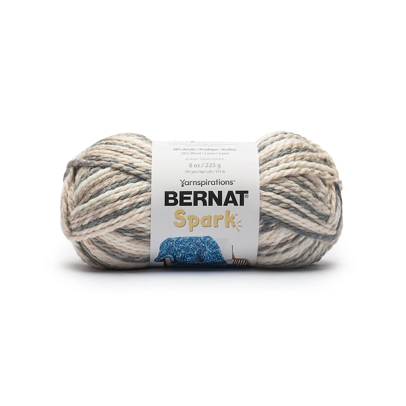 Bernat® Spark™ #5 Bulky Blend Yarn, Lin 8oz/225g 191 Yards