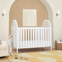 Delta Children Milano 4-in-1 Convertible Crib - Greenguard Gold Certified, Bianca White