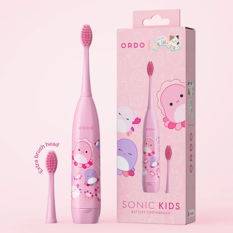 Ordo Sonic Kids Battery Toothbrush - Squishmallows Auggie - Pink