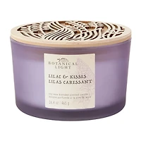 Botanical Light 16.4OZ Lilas et kisses Cire de soja Mélangé Bougie parfumée,3 mèche de coton