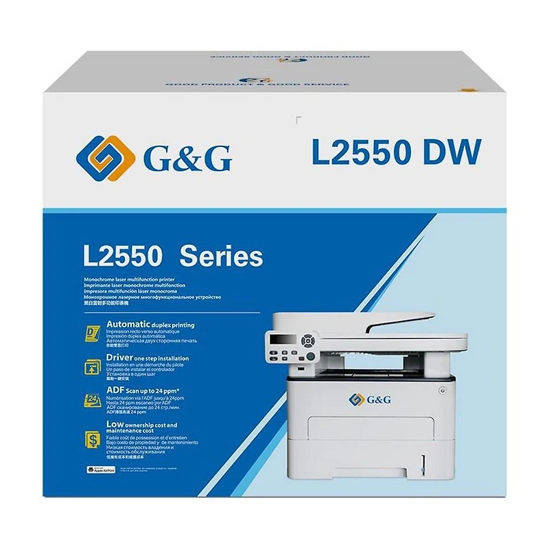Imprimante laser recto verso sans fil trois-en-un G&G GI-L2550DW-BM01