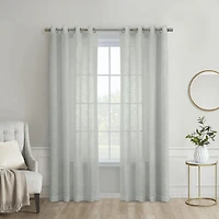 Loft Living Banan Transparent panneau de rideau à œillets 52 x 84 in Gris pâle