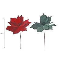 Glitter Edged Poinsettia Spray - Set of 6