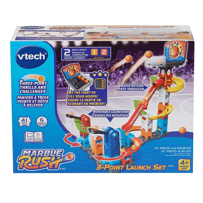 VTech® Marble Rush 3-Point Launch Set avec mini panier de basket - 4+ Ans VTECH MARBLE RUSH 3 POINT LAUNCH SET BI
