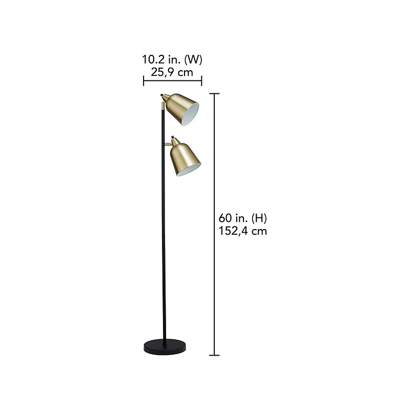 Lampadaire sur pied HOMETRENDS 152,4 cm, noir