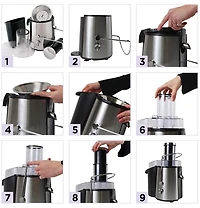 Total Chef Extracteur de Jus 700W Juicin' Power, Lame en Acier Chirurgical pour un Pressage Rapide et Efficace