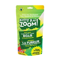 Kitty Ka Zoom Roar Mélange d'herbe à chat, de racine de valériane et d'herbe à chat pour chats, sachet refermable de 49,6 g (1,75 oz).