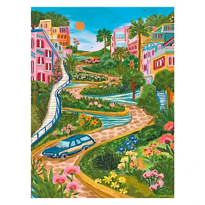 RoseArt - Illustrations modernes 300 pièces - Lombard Street San Francisco - Puzzle emboîtable pour adulte