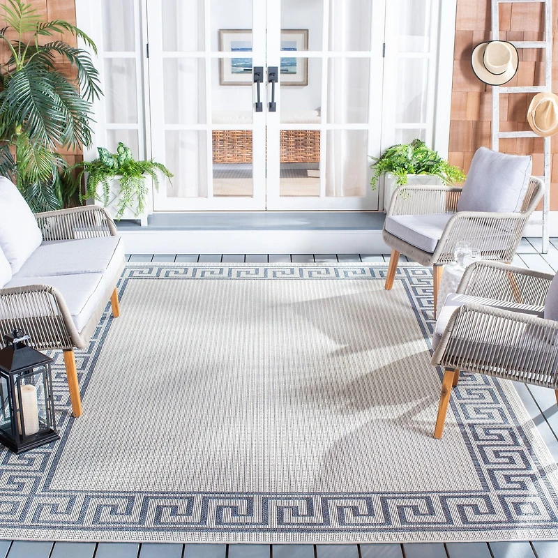 SAFAVIEH Bermuda Isidora Tapis Intérieur/Extérieur Géométrique Lavable en Machine