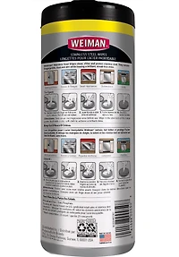 Weiman Stainless Steel Cleaner and Polish Wipes, 30 Count