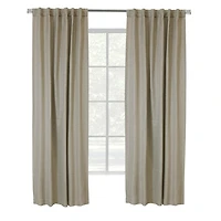 Loft Living Girona Room Darkening Dual Header Single Curtain Panel 52 x 84 in Linen