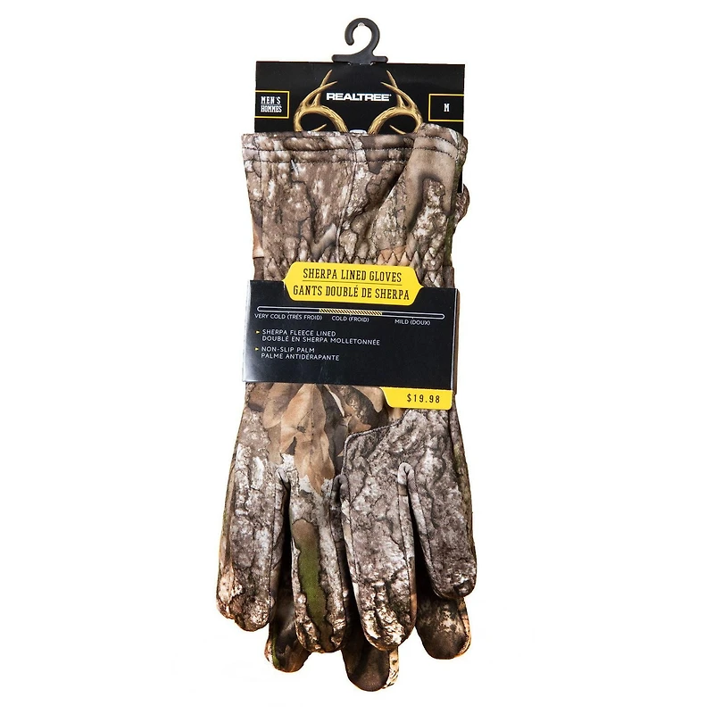 Realtree APX Men's Sherpa Lined Gloves, Sizes M - L/XL