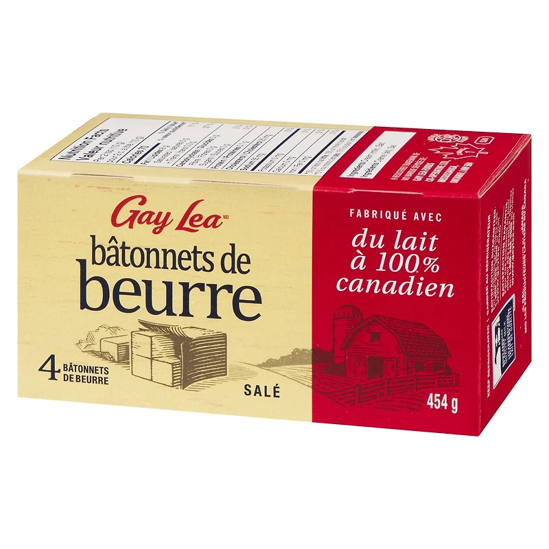 Beurre en bâton pratique salé de Gay Lea 454g