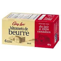 Beurre en bâton pratique salé de Gay Lea 454g